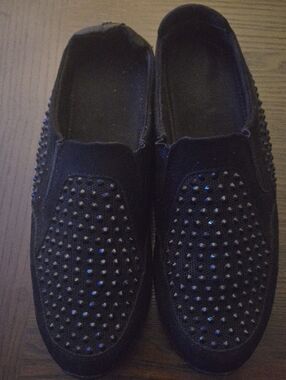 Kenneth Cole Black Studded Slip-On Loafers